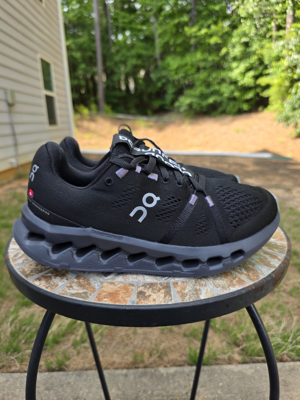 On Cloudsurfer 3WD10440485 Black Running Shoes Sneakers Women's Size 8